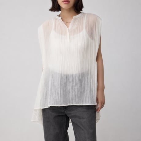 crew neck side slit sleeveless blouse　MA2094