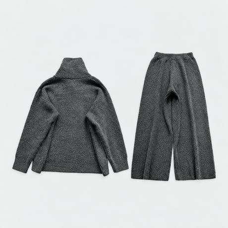 high neck knit cardigan and pants set /2color　MA2292