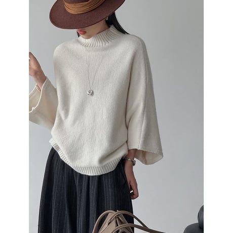 high neck wide sleeve knit pullover　MA2265