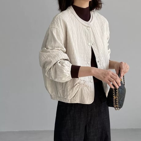 gathered collarless jacket　MA2271