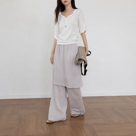 layered wrap straight pants/3color　MA2097