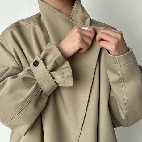 asymmetric stand collar jacket /2color　MA2284