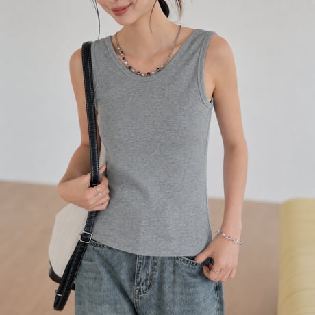 v neck rib camisole　MA2133