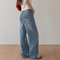 wash wide straight denim pants　MA2082