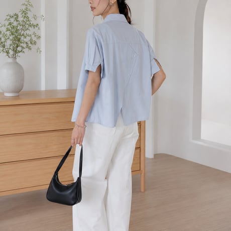 back slit short sleeve shirt/2color　MA2032