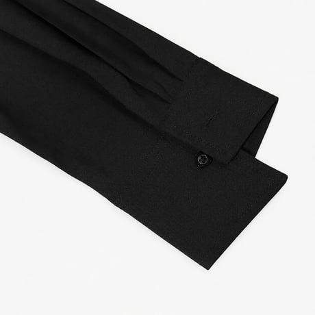 black drape lapel long sleeve shirt　MA2140