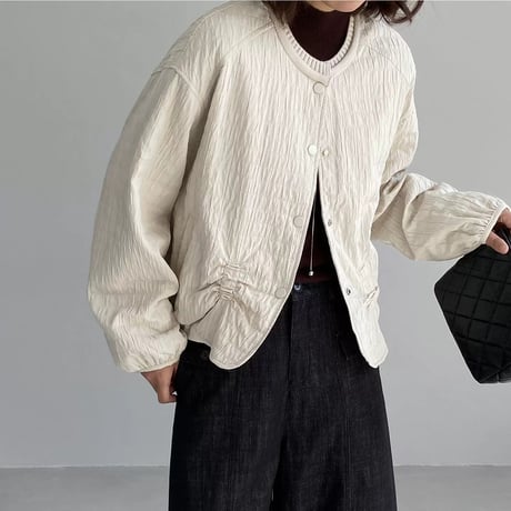 gathered collarless jacket　MA2271