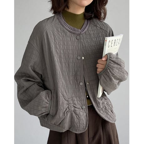 gathered collarless jacket　MA2271