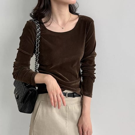 wide neck slim fit pullover /2color　MA2290