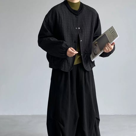 gathered collarless jacket　MA2271