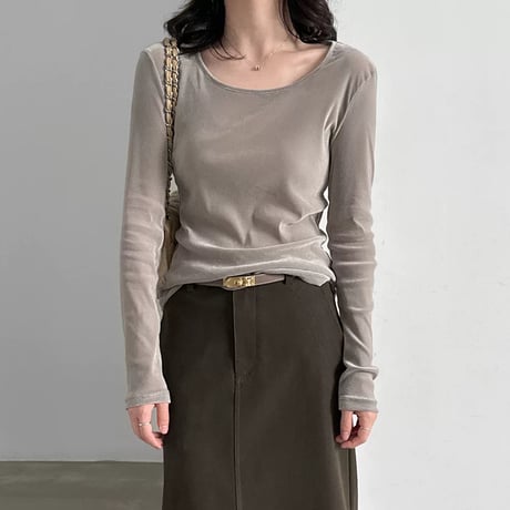 wide neck slim fit pullover /2color　MA2290