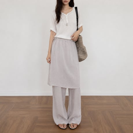 layered wrap straight pants/3color　MA2097