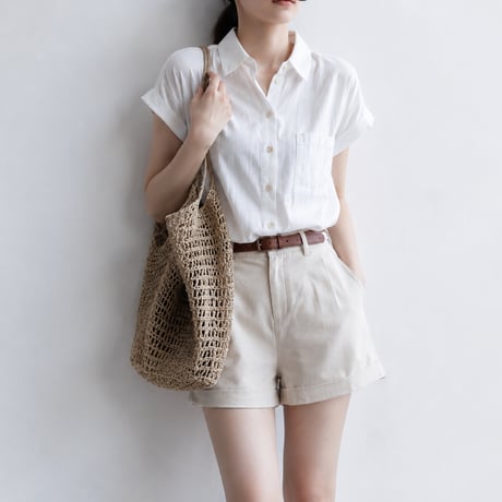 cotton french sleeve shirt/2color　MA2035