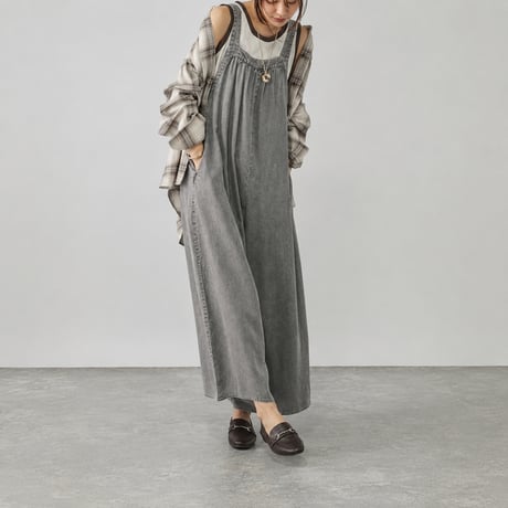 vintage wash wide salopette pants/2color　MA2088