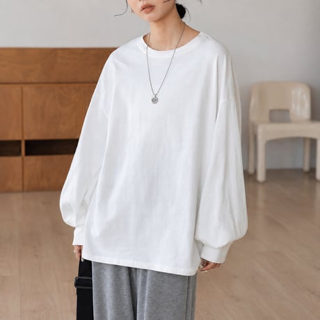 lantern sleeve round neck tee　MA2129