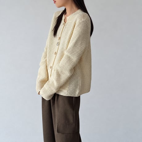 waffle knit cardigan /2color　MA2287