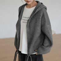 hooded zip knit cardigan　MA2147