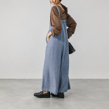 vintage wash wide salopette pants/2color　MA2088
