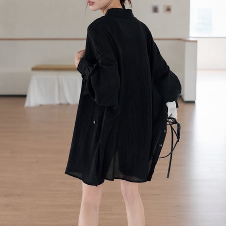sheer light long shirt jacket/2color　MA2026