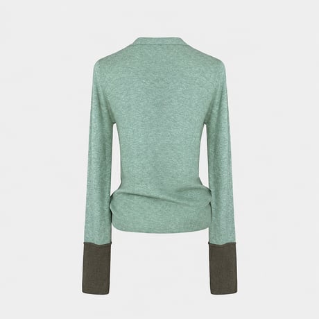 bicolor cuff crew neck knit　MA2273