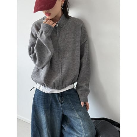 high neck zip up knit cardigan　MA2266