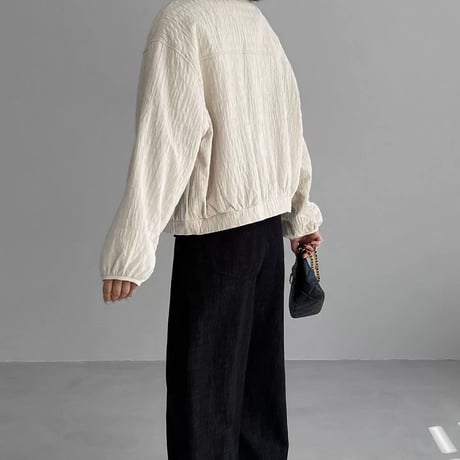 gathered collarless jacket　MA2271