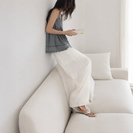 tencel linen blend slub wide easy pants /2color　MA2101