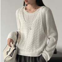openwork knit ensemble /4color　MA2293