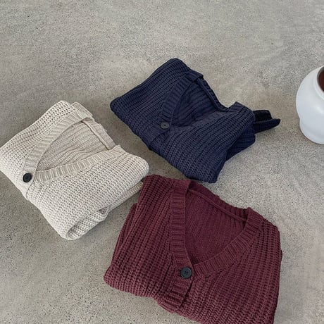 deep v-neck loose cardigan　MA2189