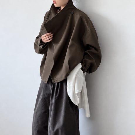 asymmetric stand collar jacket /2color　MA2284
