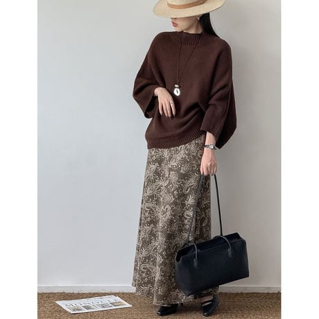 high neck wide sleeve knit pullover　MA2265