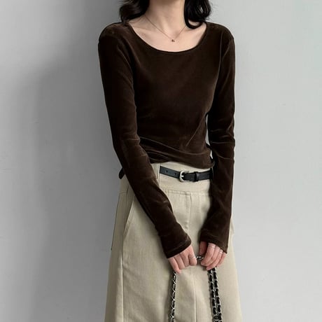 wide neck slim fit pullover /2color　MA2290