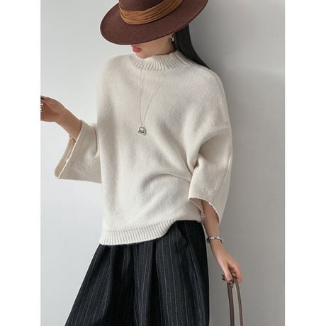 high neck wide sleeve knit pullover　MA2265