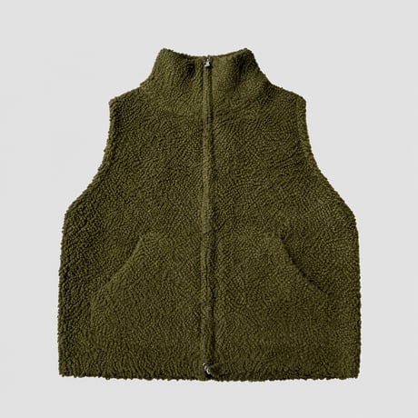 stand collar zip up vest /2color　MA2285