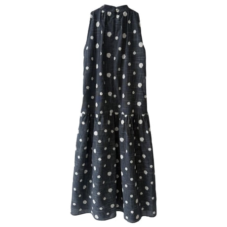 dot embroidery check sleeveless one piece　MA1994