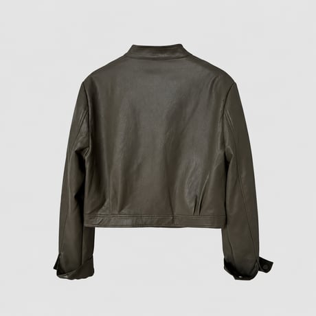 stand collar pu leather short jacket　MA2223