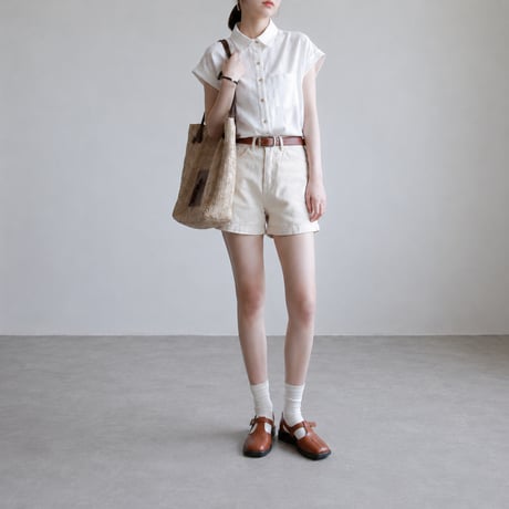 cotton french sleeve shirt/2color　MA2035