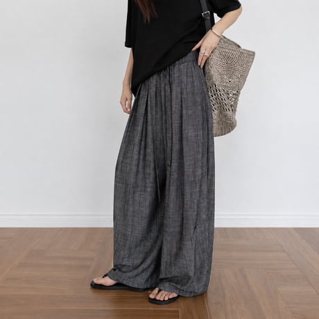 tencel linen blend slub wide easy pants /2color　MA2101