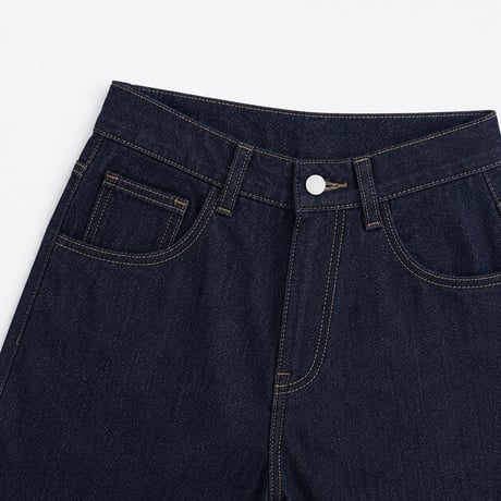 indigo high waist wide denim pants　MA2085