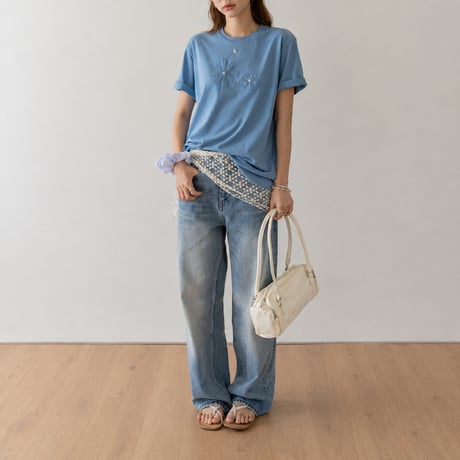 wash wide straight denim pants　MA2082