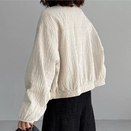 gathered collarless jacket　MA2271