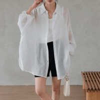 sheer light long shirt jacket/2color　MA2026