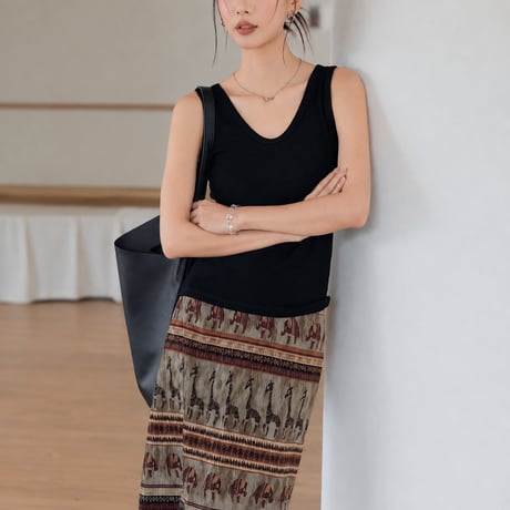 v neck rib camisole　MA2133