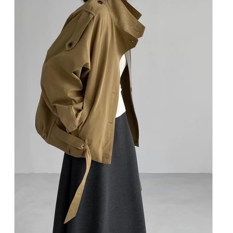 side belted stand collar jacket　MA2272