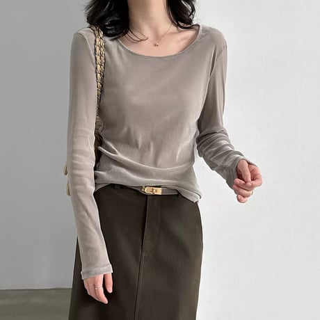 wide neck slim fit pullover /2color　MA2290