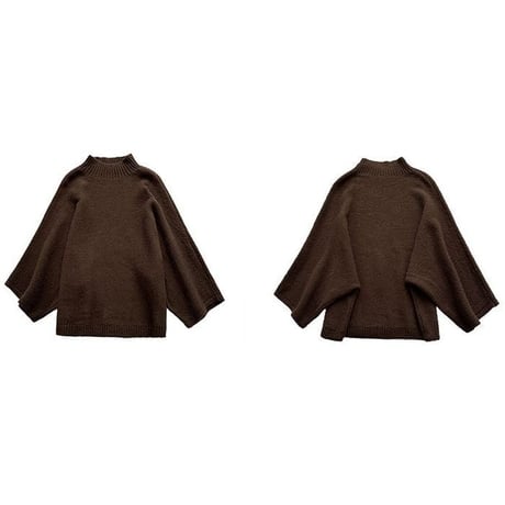 high neck wide sleeve knit pullover　MA2265