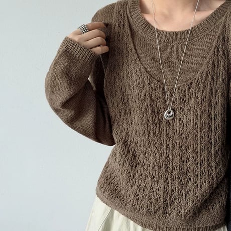 openwork knit ensemble /4color　MA2293