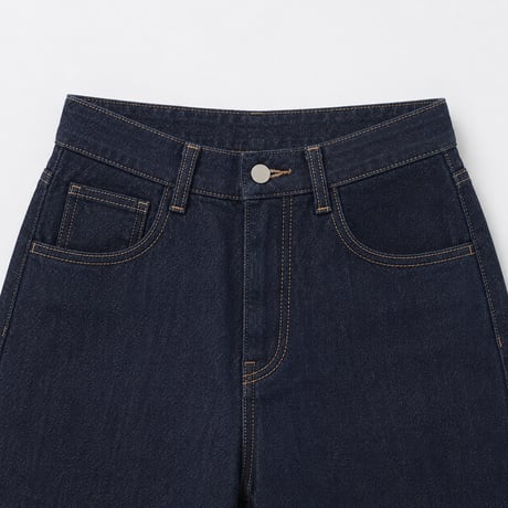 indigo high waist wide denim pants　MA2085