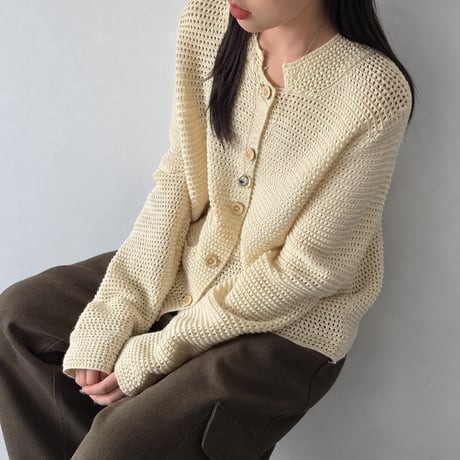 waffle knit cardigan /2color　MA2287