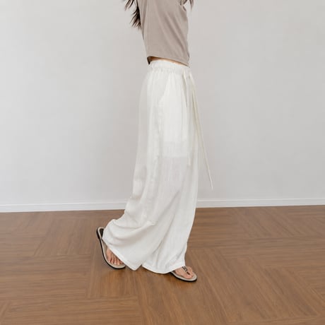 tencel linen blend slub wide easy pants /2color　MA2101